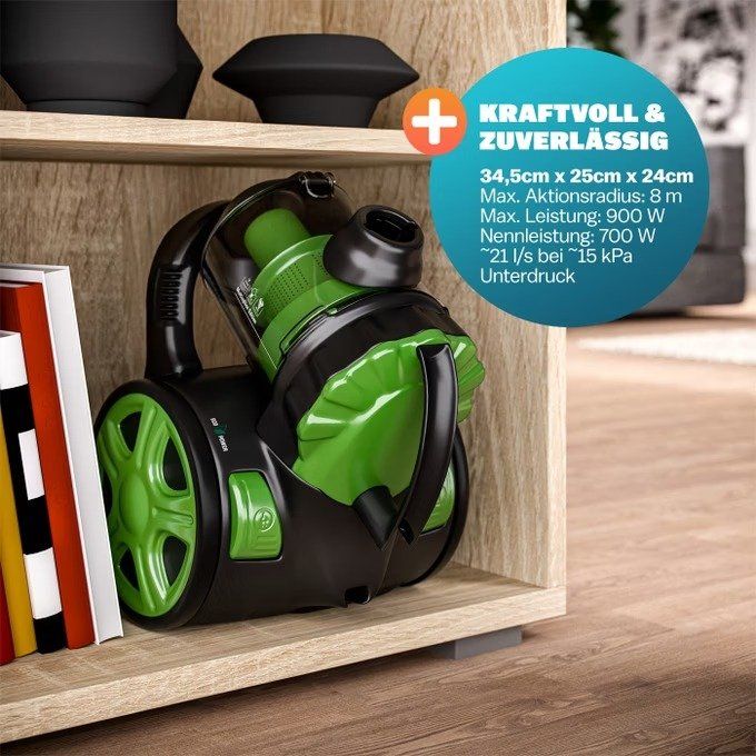 Staubsauger Grün 900 Watt ECO Power 9