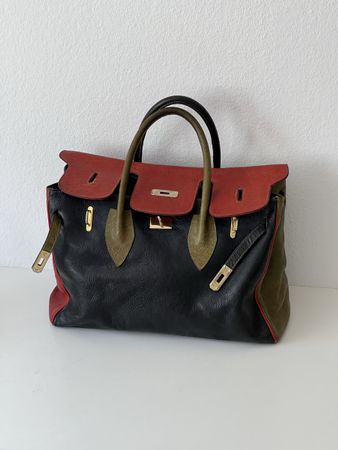 Sac vintage Birkin style, Sabatier 1947, Ostrich Leather