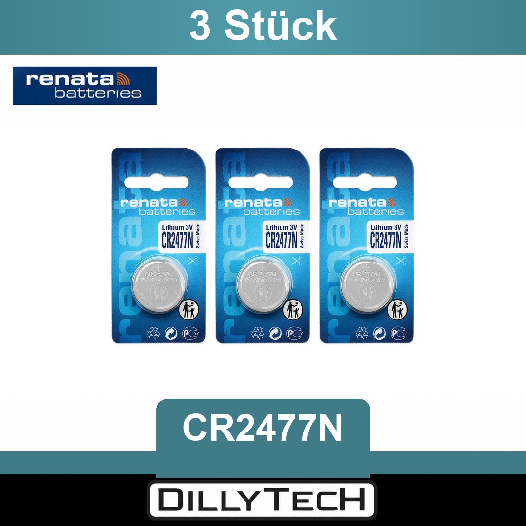 Caricatori & Batterie: Renata CR2477N Lithium Knopfzellenbatterie - 3 Stk. – Nuovo e nell'imballaggio originale da Meilen venduto da DillyTecH