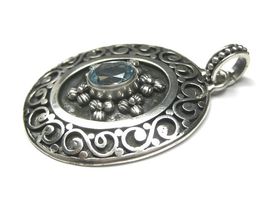 Vintage Anhänger Silber 925 + MP Topas blau