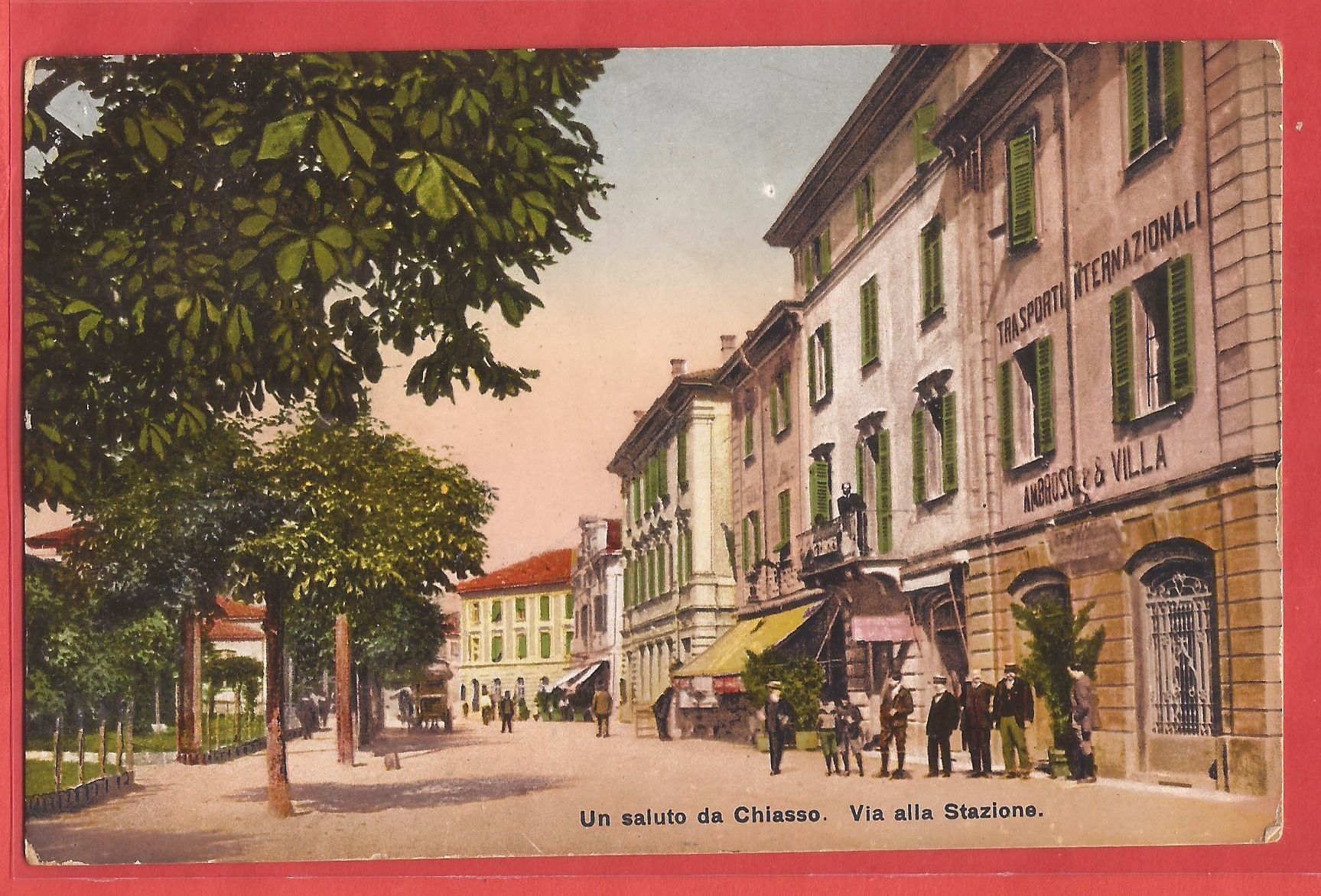 Cartoline postali: Chiasso - Via alla Stazione - 1922 – Usato da Fislisbach venduto da Porano
