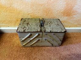 Nähkasten Antik Nähkästchen Nähbox Nähen aufbewahren Kasten