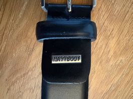 Navy Boot Ledergürtel, 105 cm