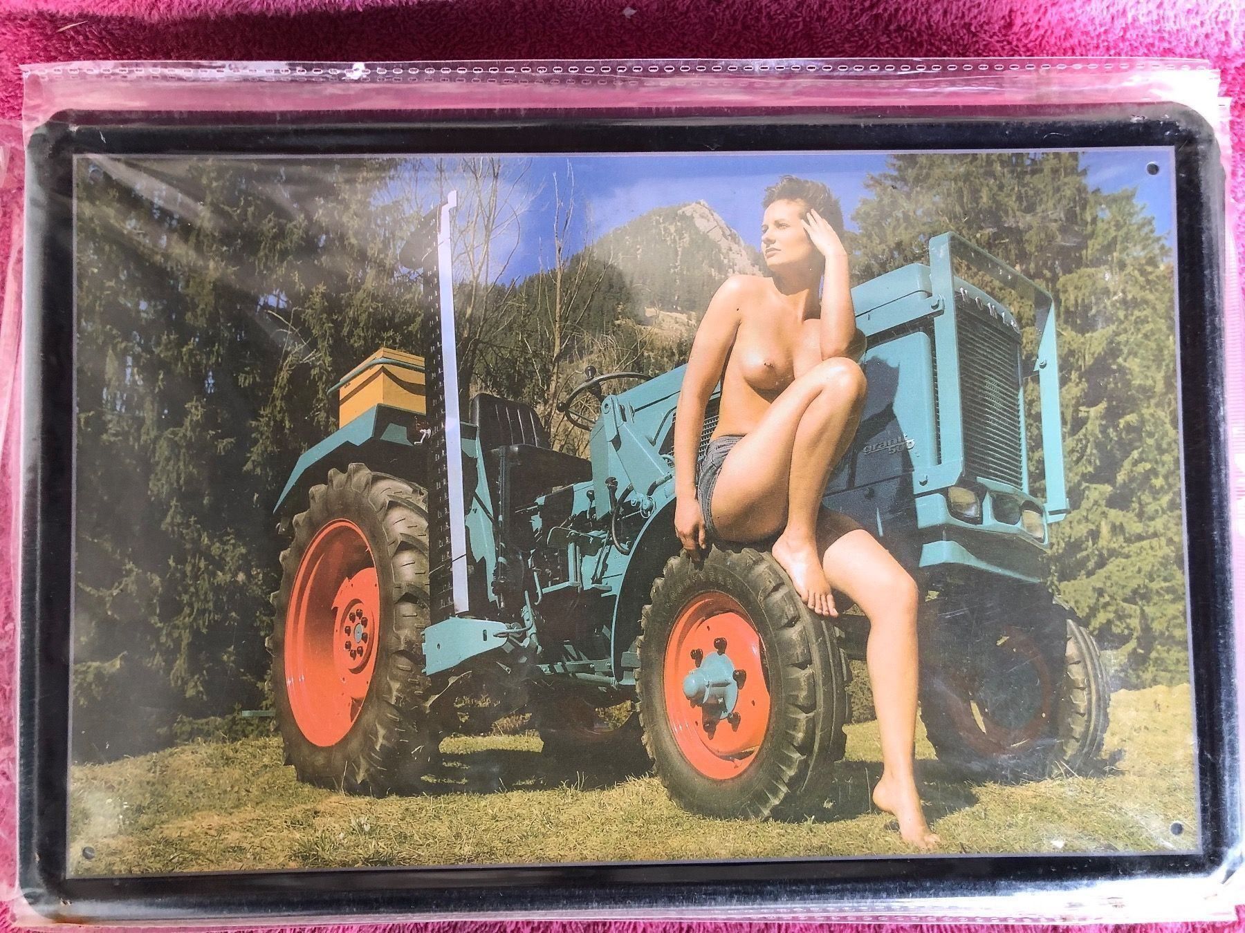 Schilder: Traktor mit frau Hanomag diesel – Neu (gemäss Beschreibung) aus Reinach AG von rares75