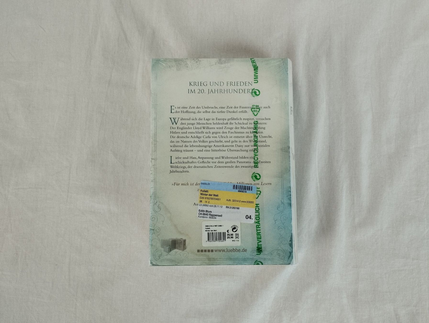 Bücher: KEN FOLLETT "Winter der Welt" – Neu (gemäss Beschreibung) aus Schübelbach von Restwert_Schubelbach 3