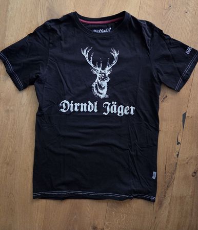 T-Shirt Birkhahn schwarz Motiv Dirndl Jäger Grösse M Herren 
