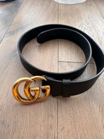 Gucci Gürtel schwarz mit goldener Schnalle