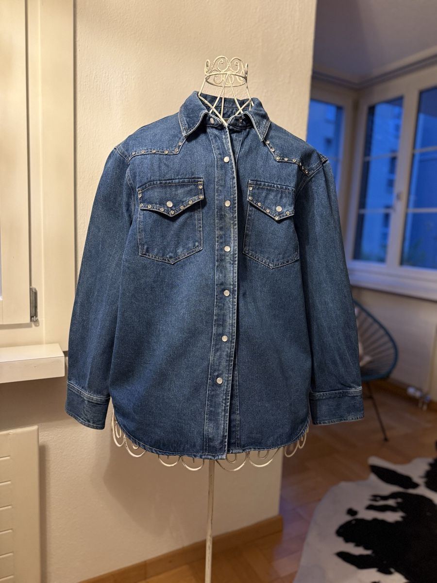Camicette: Coole Hemd-/Jeansbluse mit Strasssteinen – Usato da Zürich venduto da Indigo2012 6
