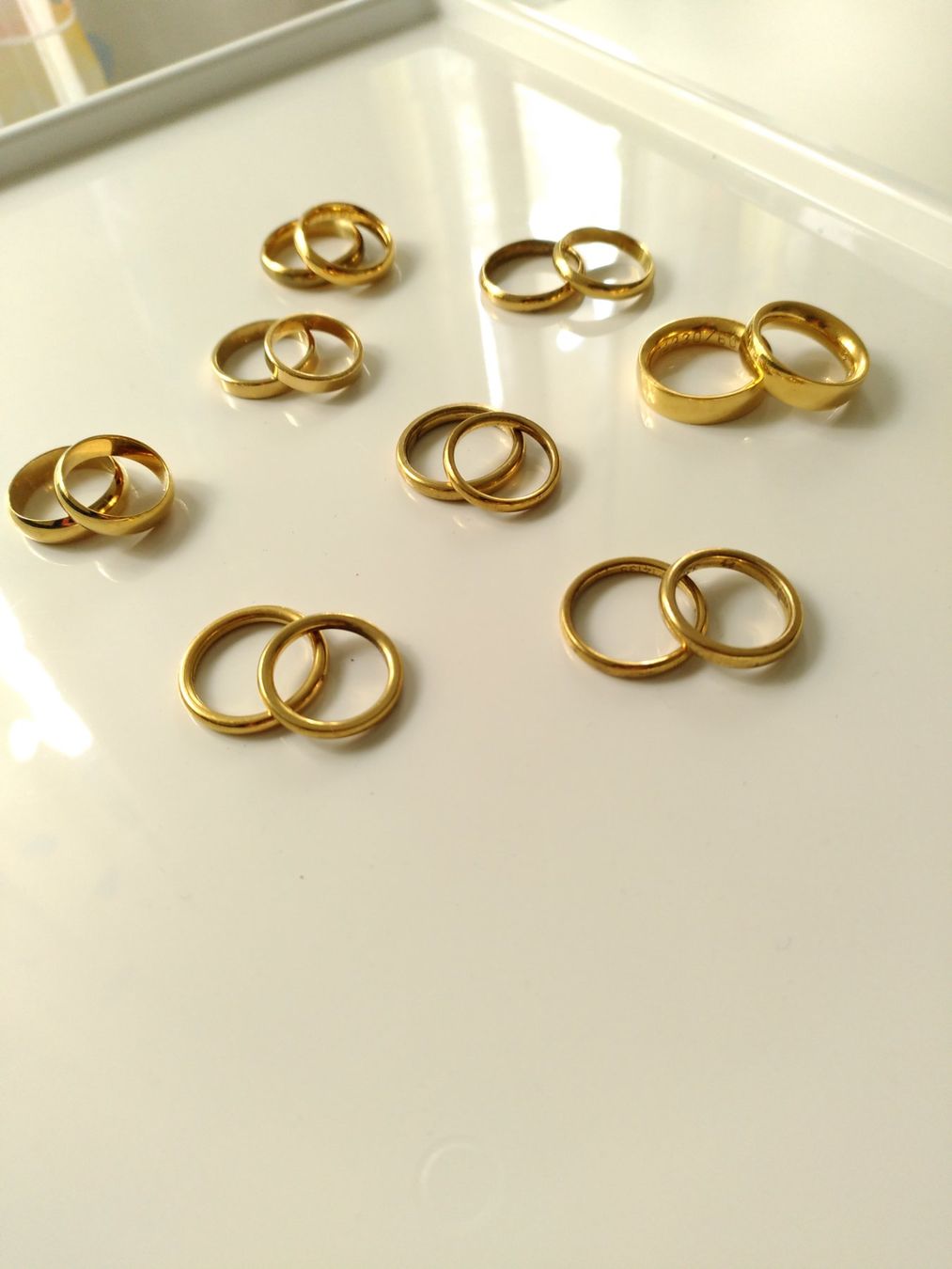Ringe: 16 Musterringe vergoldet – Neu (gemäss Beschreibung) aus Ettingen von sagada81