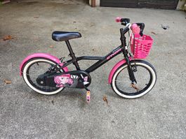 Vélo enfant B'TWIN rose et noir 16 pouces