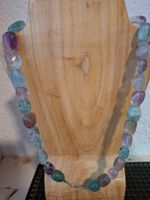 Kette Fluorit und Quarz Silber 925