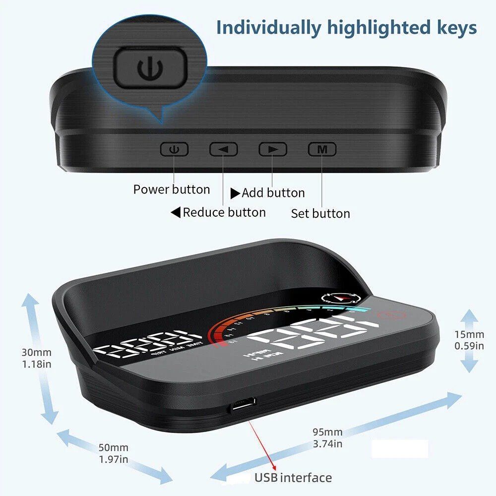 Autres accessoires p. véhicule: Tachometer GPS Head Up Display Auto HUD  Windschutzscheibe – Neuf (Voir description) à Kirchdorf AG par Lionstein 4