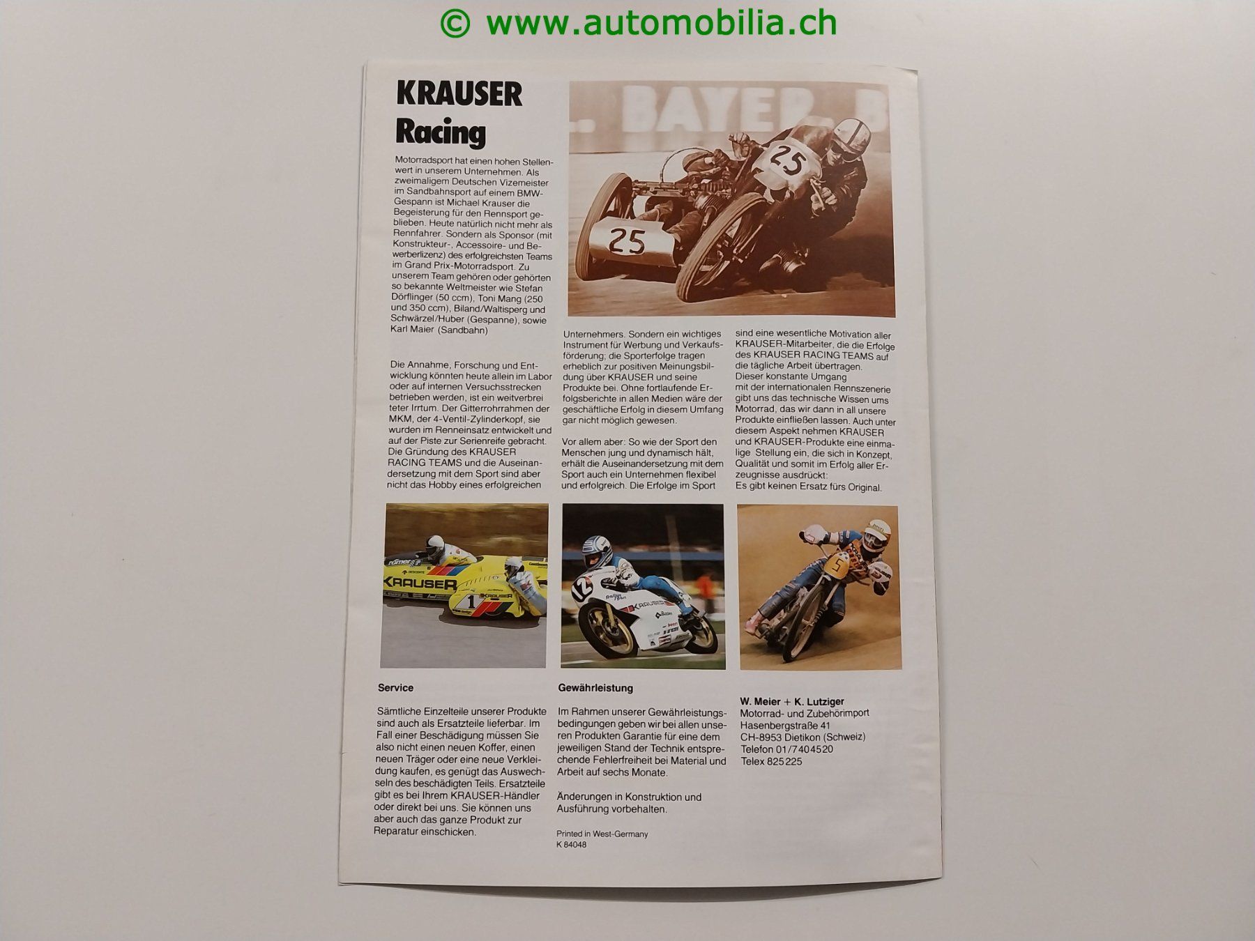 Documenti: Krauser Motorrad Koffer Prospekt deutsch – Usato da Weingarten-Kalth venduto da Bettelbruenneli 4
