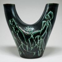 Vase design vintage en céramique Poterie de MONTREUX