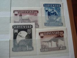 Satz Slovensko um 1942, Eisenbahnmotive, *