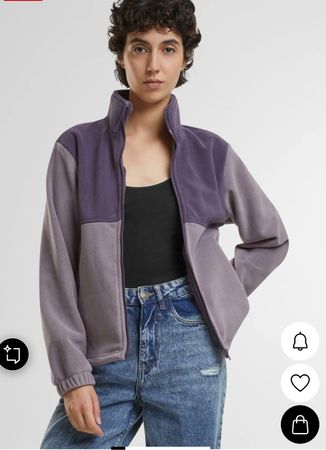 Fleecejacke zweifarbig lila mit Reissverschluss S