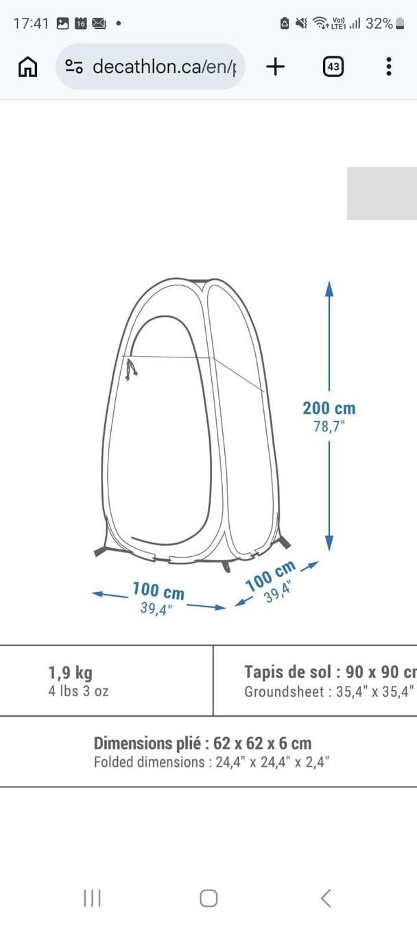 Decathlon Tende : Duschzelt (1 x gebraucht) – Usato da Känerkinden venduto da Mirj84 2