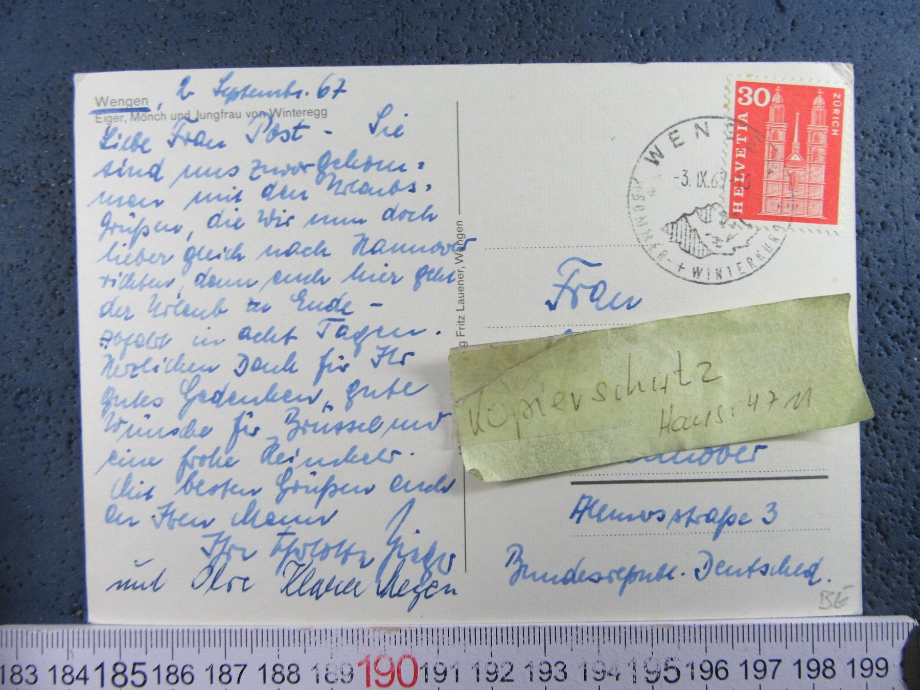 Cartoline postali: WENGEN BEO AK 1967 – Usato da Ettingen venduto da Hausi4711 1