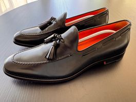 Santoni Tassel Loafer Schwarz Leder Gr. UK 10 / US 11