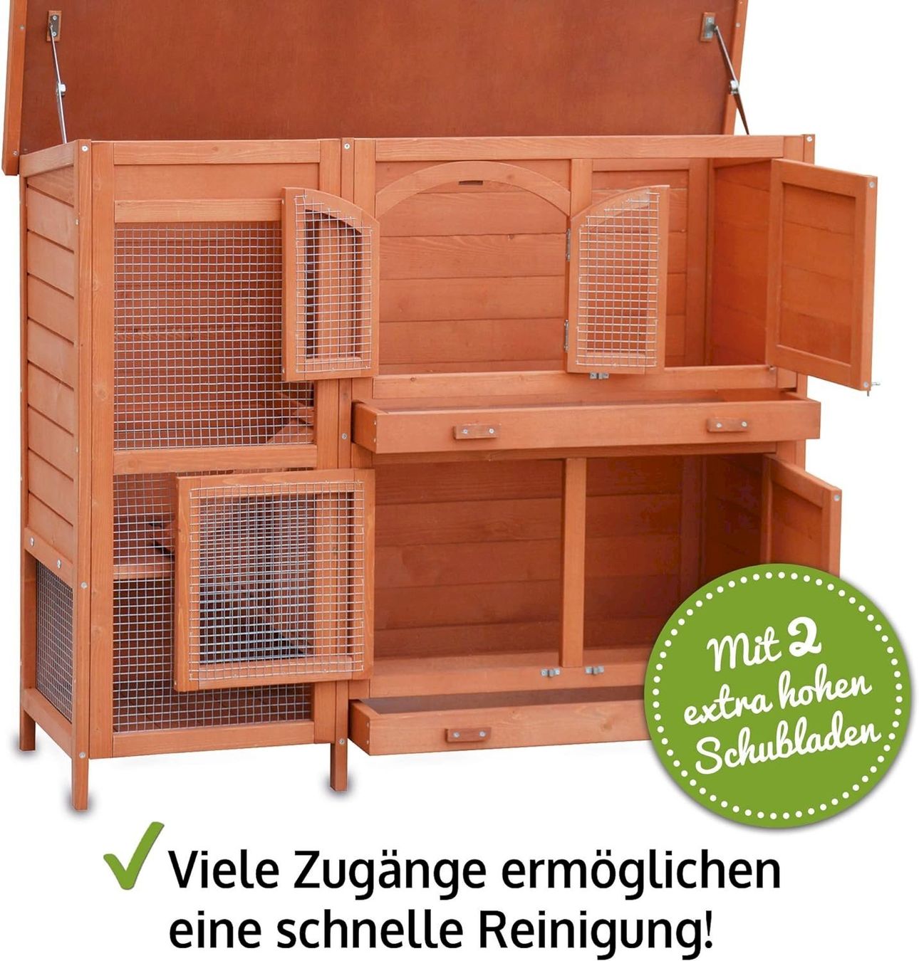 Gabbie, trasporto & Sicurezza: Hasenstall Rot-Braun 122x48x103,5 cm – Nuovo e nell'imballaggio originale da Bottighofen venduto da zaap 2