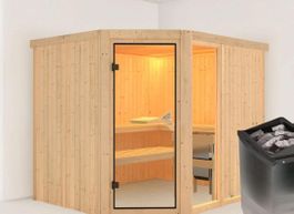 Sauna Fiona 3 Systemsauna, Eckeinstieg - Gratis Versand