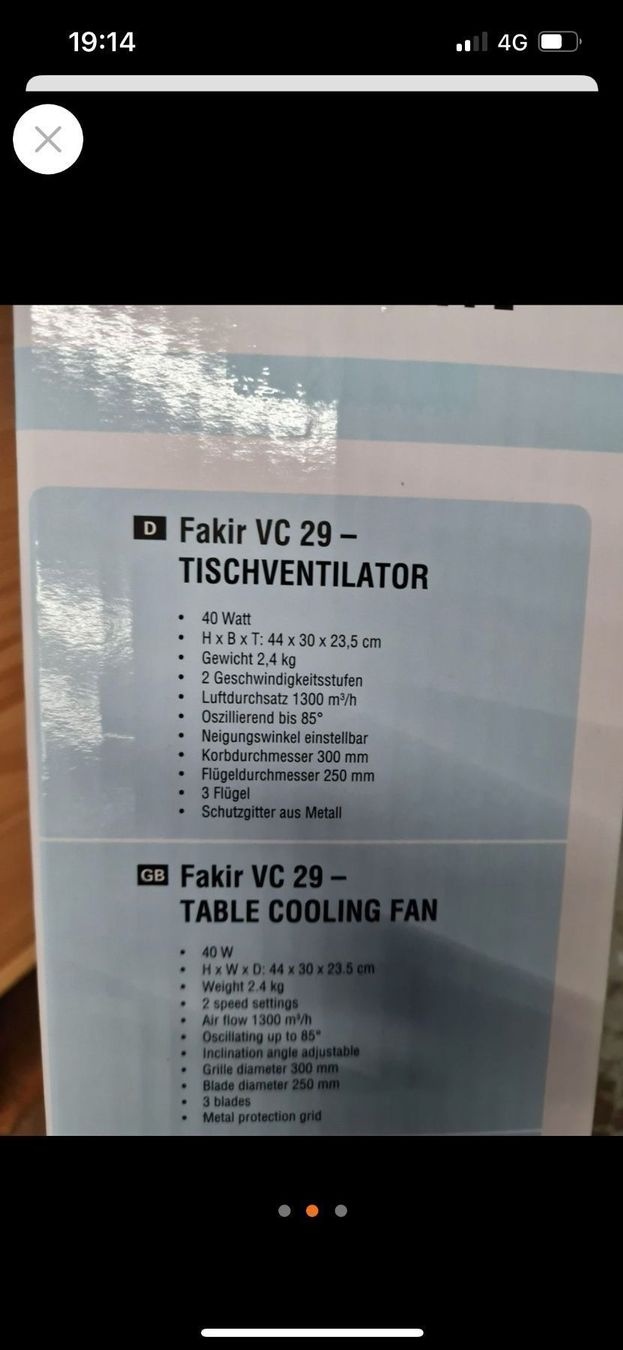 Ventilatori: Tischventilator NEU – Usato da Biel/Bienne venduto da esan3 1