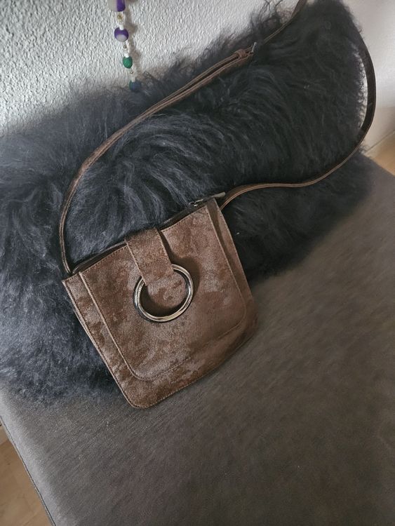 Sac à bandoulière en cuir marron, vintage Sequoia (D'occasion) à