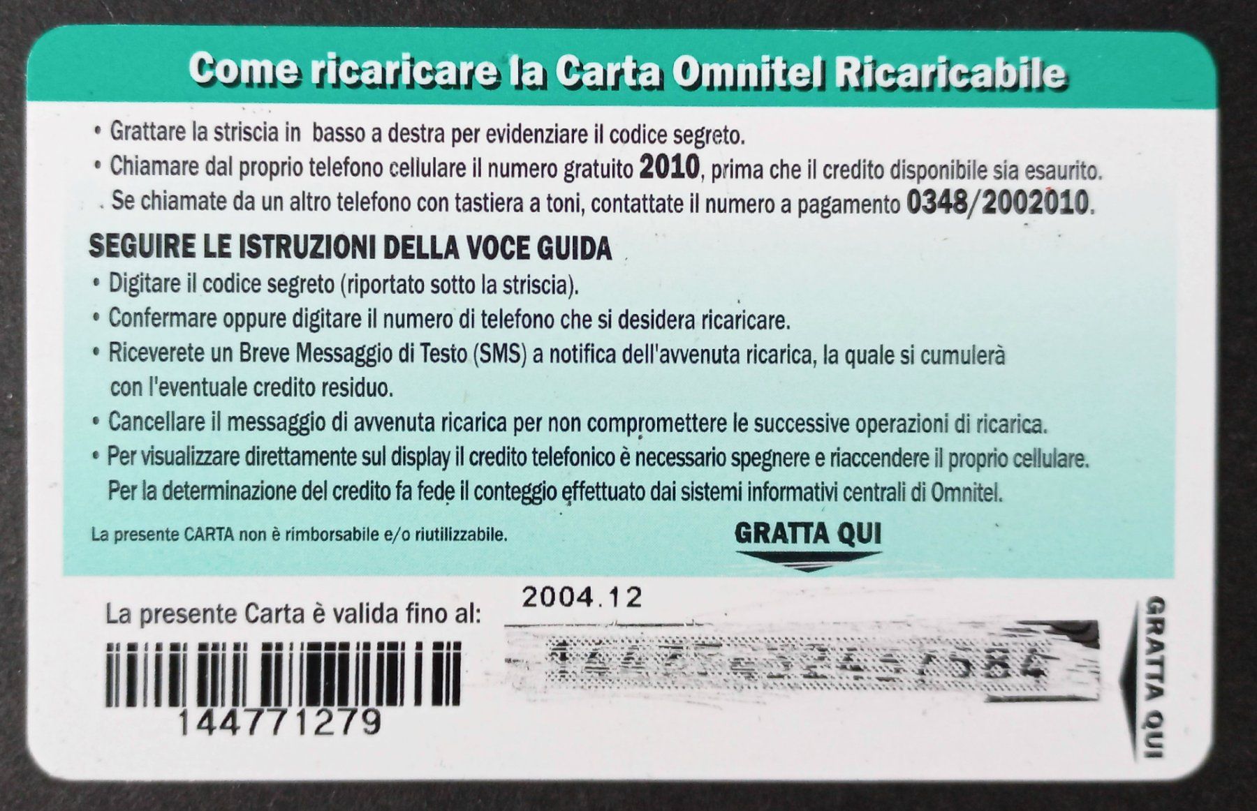 Schede telefoniche: Taxcard Phonecard - omnitel - I – Usato da Niederuzwil venduto da lubimaja 1