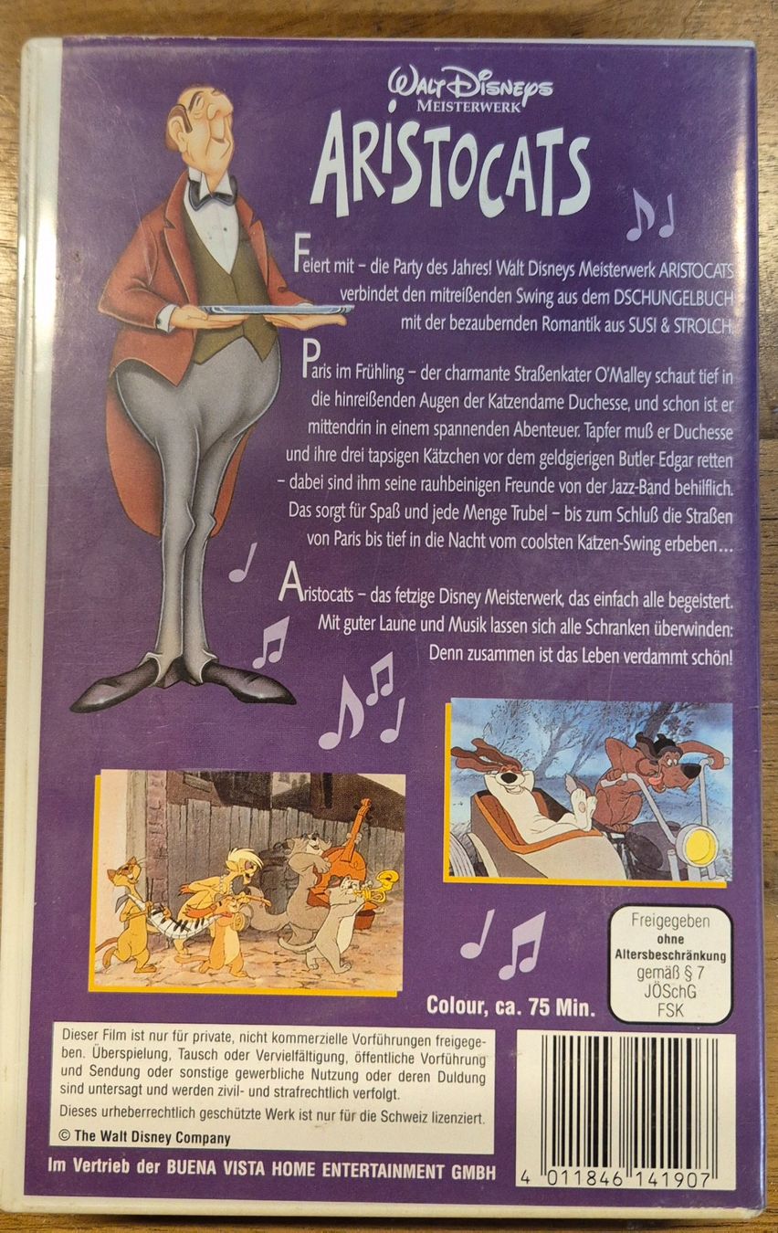 Tutti i VHS: VHS-Videokassette Walt Disneys "Aristocats" – Usato da Spreitenbach venduto da Weha9 1