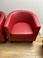 Rote Sessel Kunstleder 7 Stück