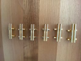 6 Messing Messerbänkli,  24K vergoldet neu