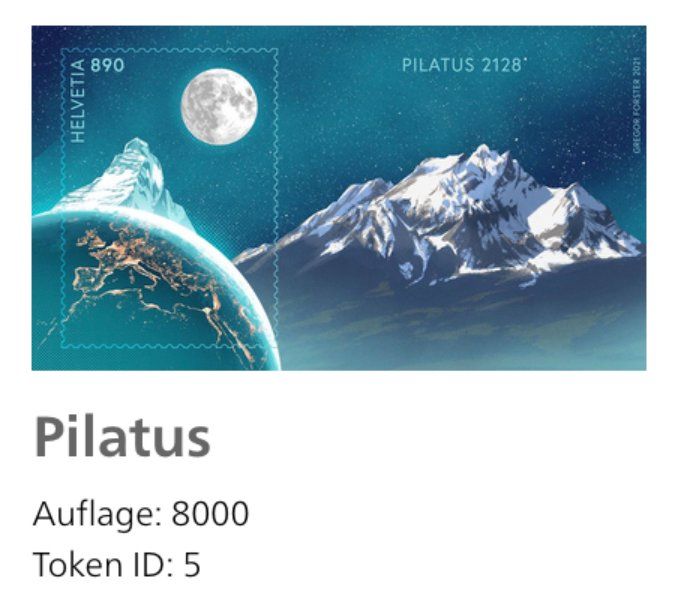 Tutti i francobolli: Swiss Crypto Stamp 1.0 - ID5 "Pilatus" ** – Nuovo (secondo la descrizione) da Nuglar venduto da Stamp88 1