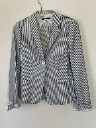 Gestreifter Sommerblazer blau-weiss, Grösse 42