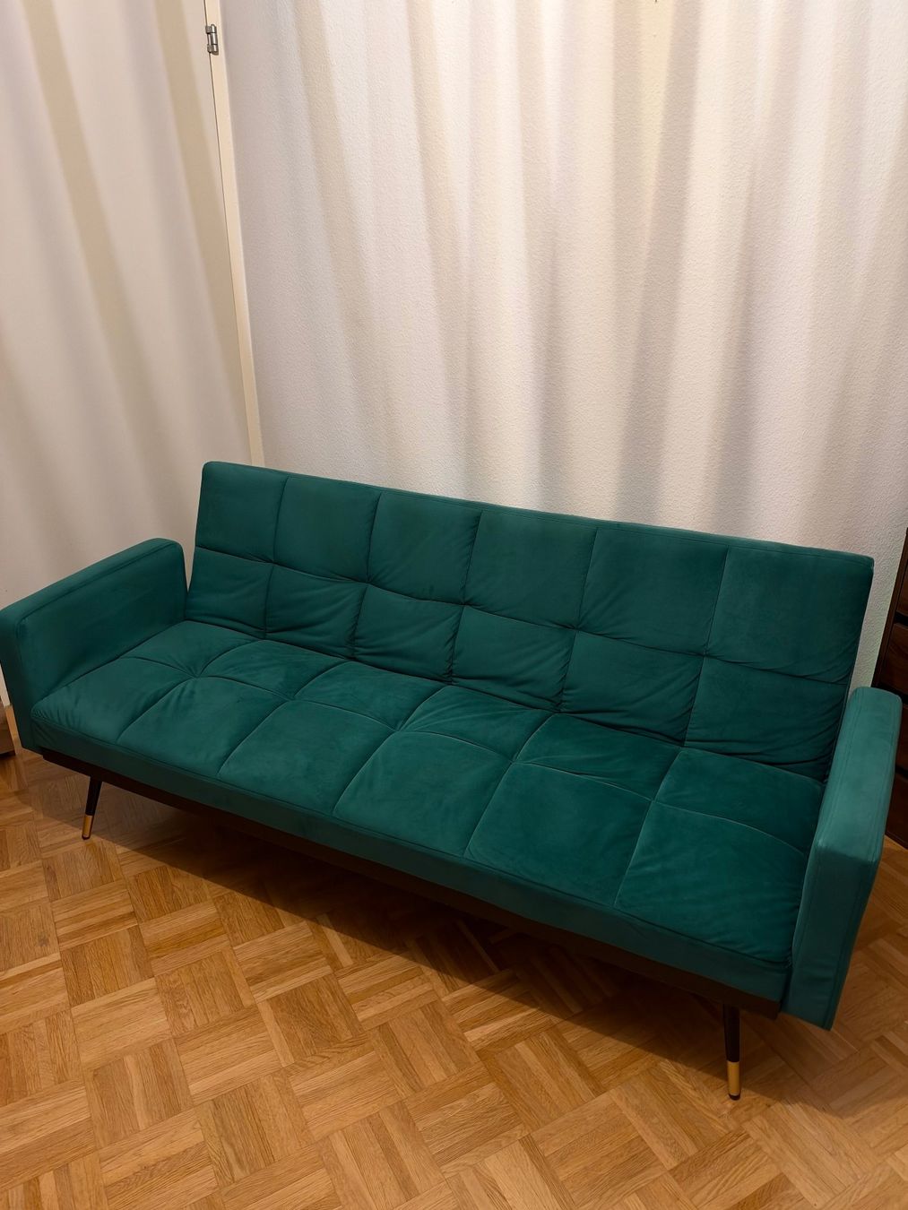 Gonser Divani: Schlafsofa Samt CALVIN dunkelgrün – Usato da Basel venduto da hol_8ldp 1