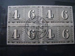 Schweiz Marke Helvetia Centenarium 1843-1943 Viererblock