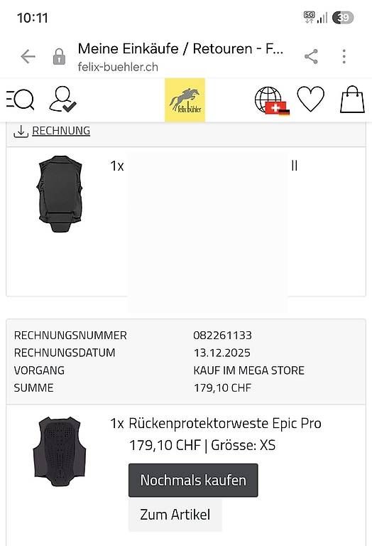 Felix Bühler Protezioni & Imbottiture: STEEDS Rückenprotektorweste Epic Pro Grösse XS – Usato da Schenkon venduto da jpf_js7z 3