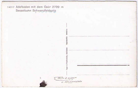 Cartes postales: Adelboden - Sessellift Schwandfeldspitz – D'occasion à Binningen par Mountainrider 1