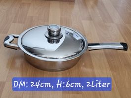 Rosenbaum Bratpfanne mit Visiotherm Deckel, DM:24cm