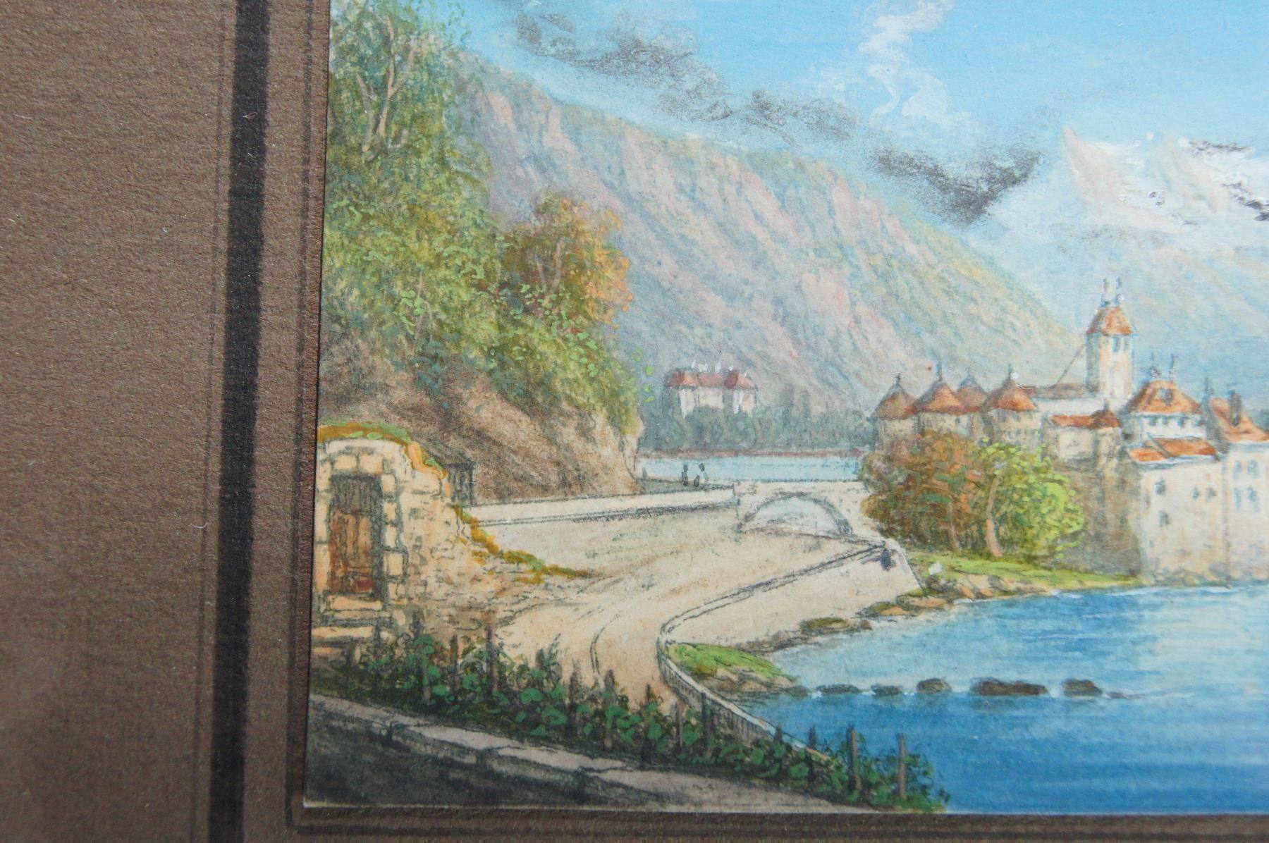 Dipinti: Miniatur Schloss Chillon – ein Bijoux! – Usato da Geroldswil venduto da ARTEFACTO 4