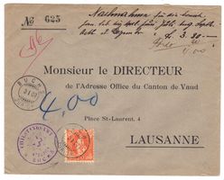 Lettre de Buchs pour Lausanne le 3.I.07