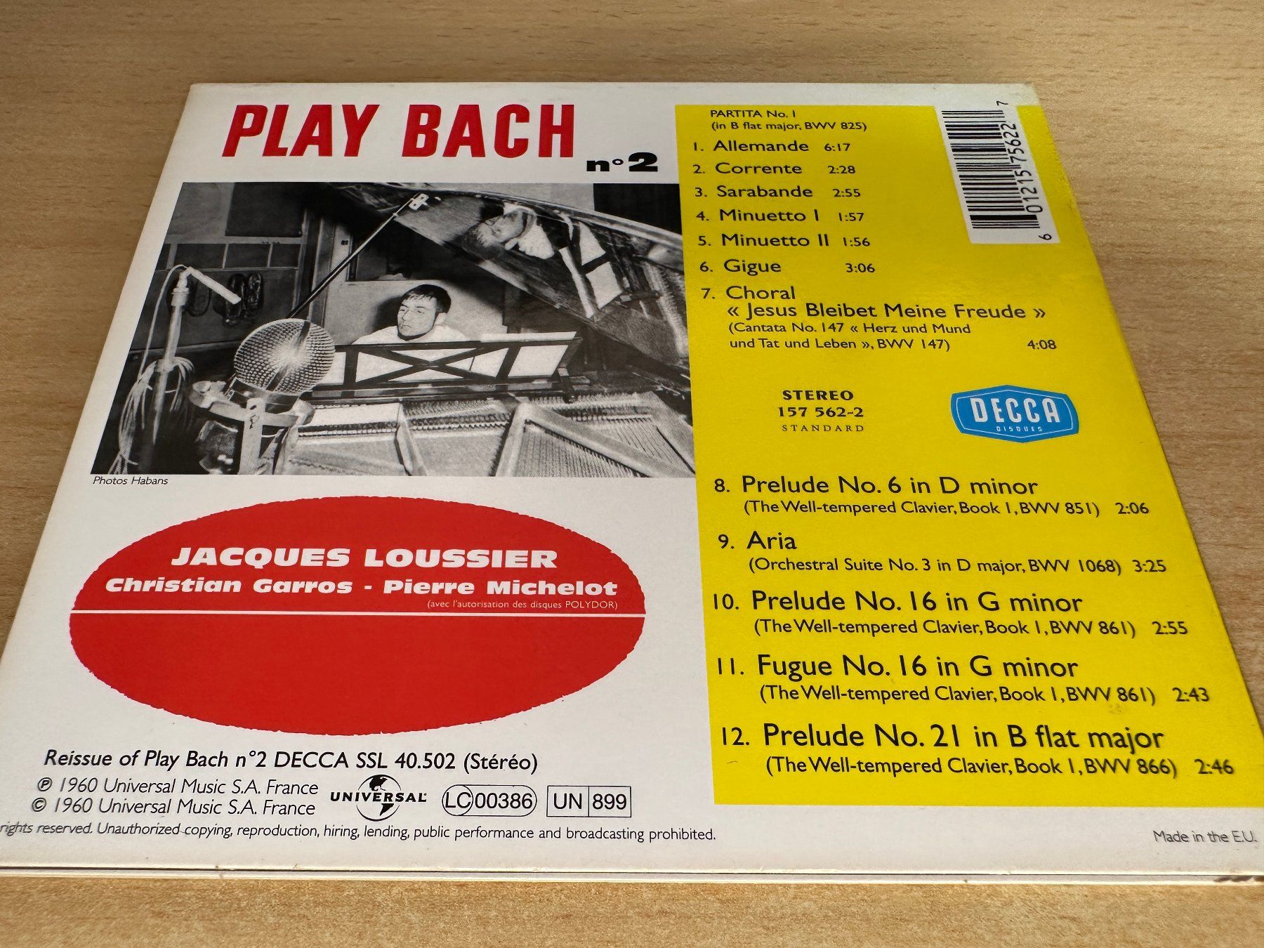 CD: Jacques Loussier – Play Bach Nº2 – Usato da Rikon im Tösstal venduto da Alpenmutz 1