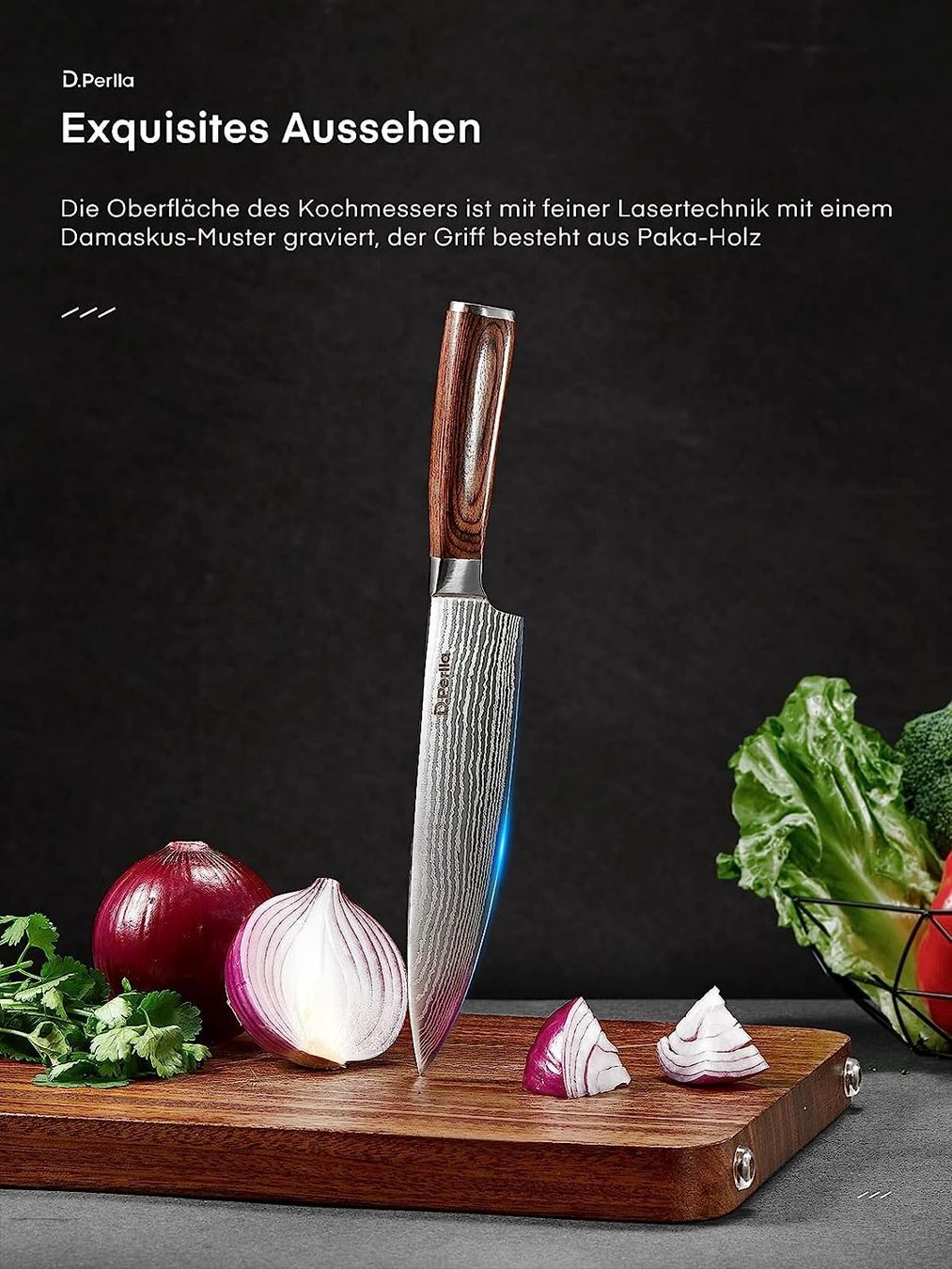 Coltelli da cucina: Professionelles Küchenmesser mit Texturmuster, 20cm – Nuovo e nell'imballaggio originale da Oberentfelden venduto da abz_l7vm 1