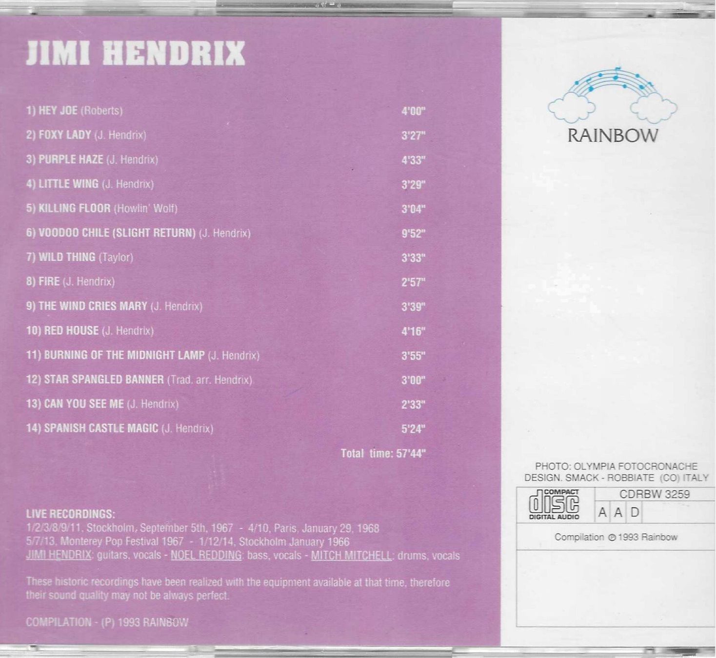 CD: Jimi Hendrix - Live Recordings – Usato da Savagnier venduto da Ne2065 1
