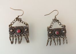 Bronze Ohrringe, Vintage Look, Fransen, Ethno Style