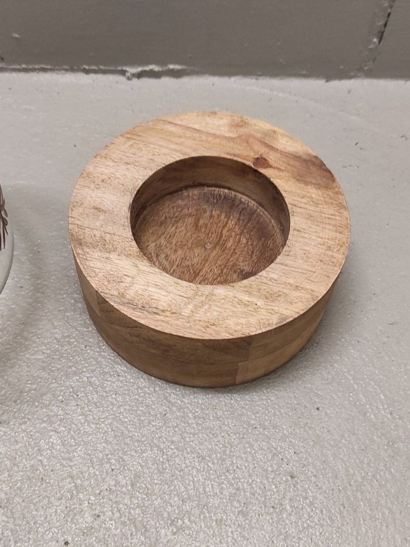 Portacandele: Windlicht Glas mit goldigen Schneeflocken – Usato da Rümlang venduto da Trojka25 3