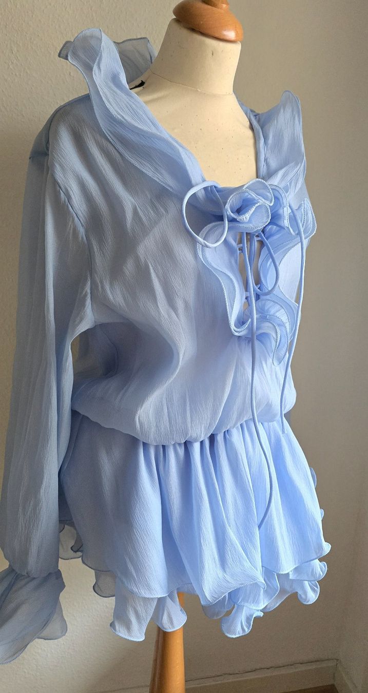 Vestiti: robe courte bleue à volants NEUVE - Taille unique – Nuovo e nell'imballaggio originale da Genève venduto da Saleena 5
