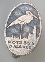 Alte Brosche Potasse d'Alsace, Elsass Storch, selten!