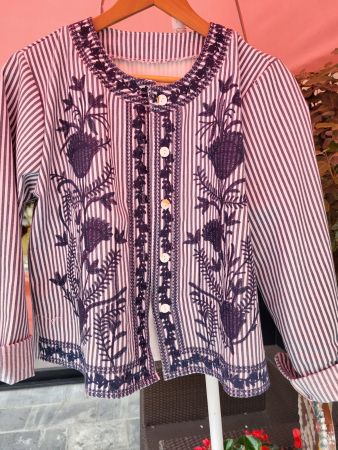 Limoncello Jacke Grösse M/L,Sommerlich, gestreift, bestickt.