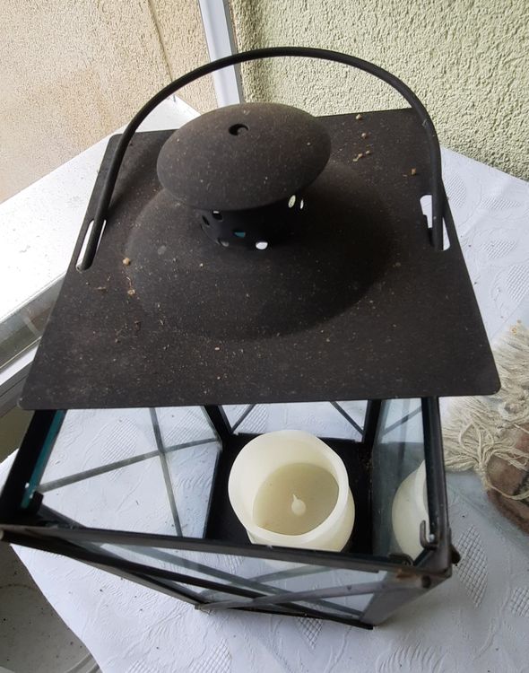 Lanternes: Laterne, schwarz, Metall/Glas - Vintage Deko für Garten 🕯️ – D'occasion à BRUNNEN par Sole21 1