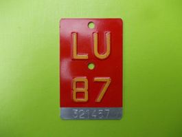 Velonummer / Fahrradnummer LU 87